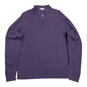 PETER MILLAR Designer Purple Quarter Zip Golf Business Casual Sweater Large
